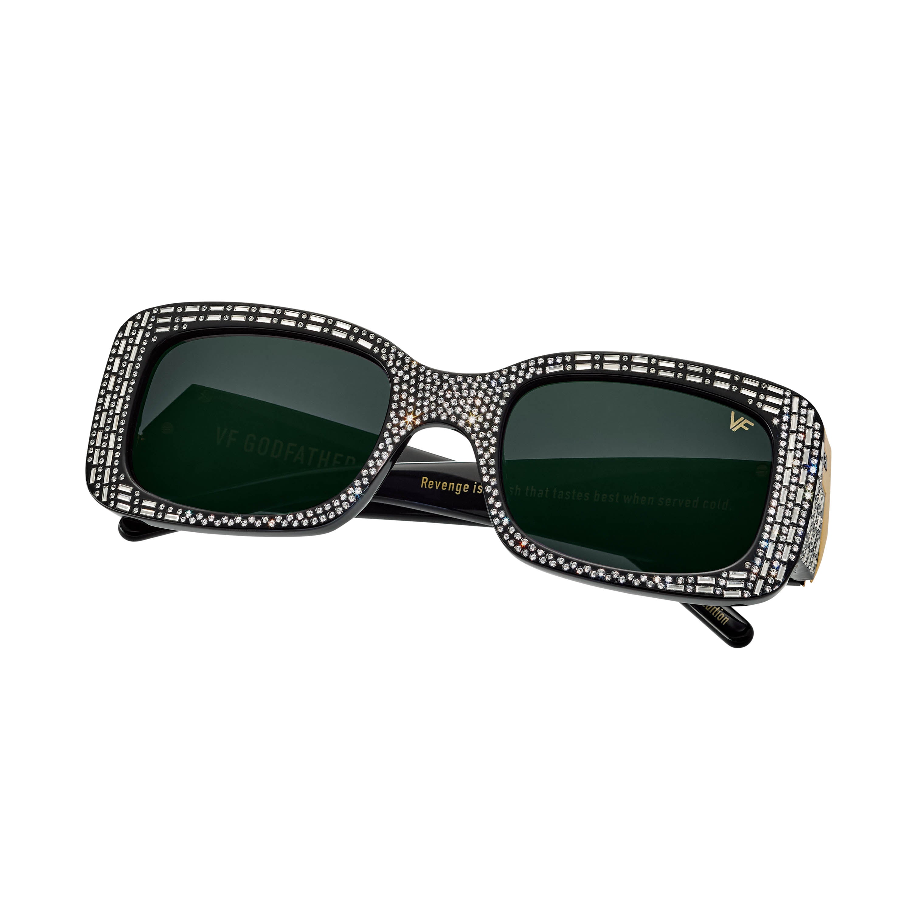 Godfather Black Acetate Swarovski Baguette Crystals Edition
