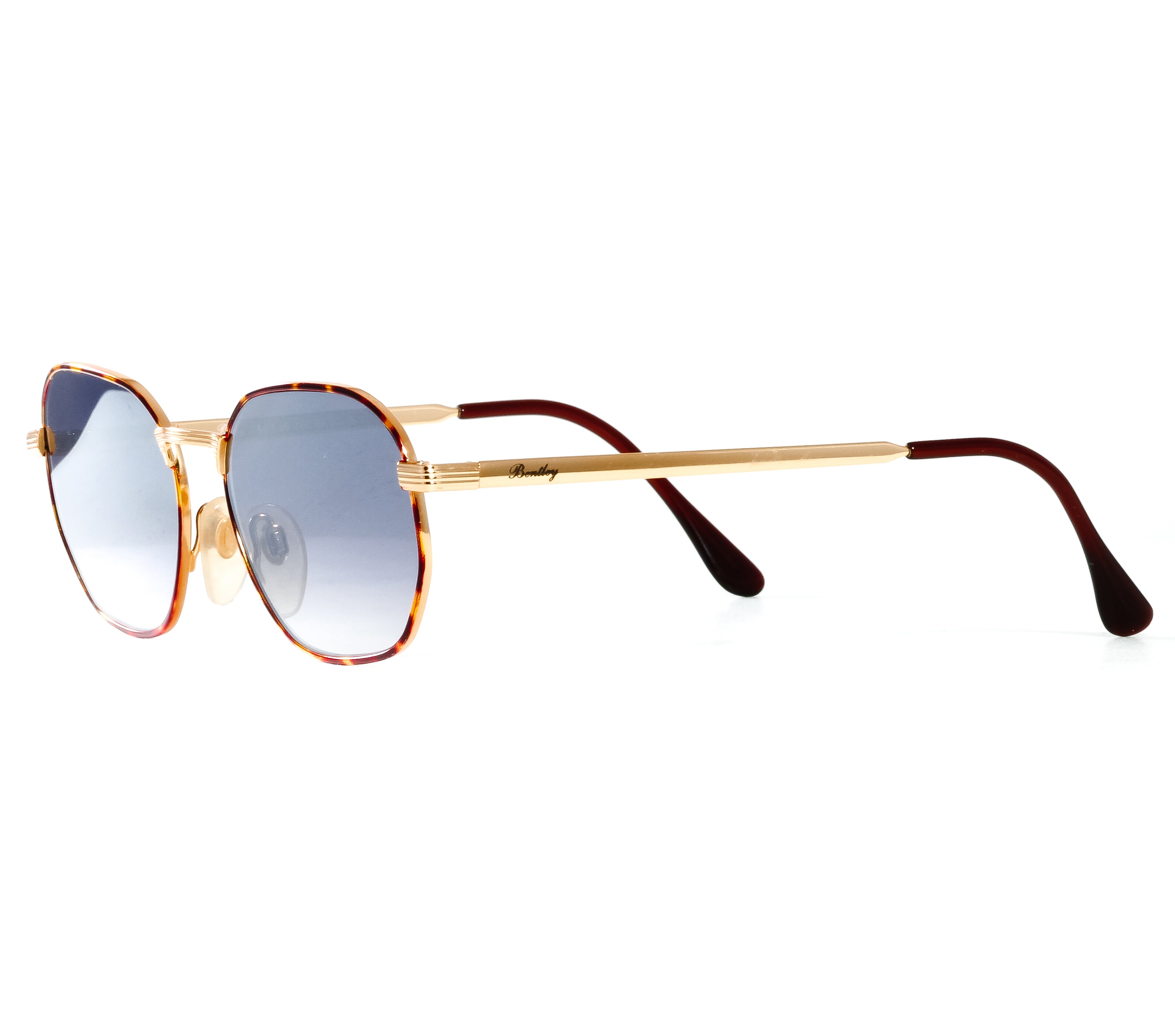 VF by Vintage Frames Bentley Detroit Player (Grey Gradient Flash Blue Flat Lens) Side