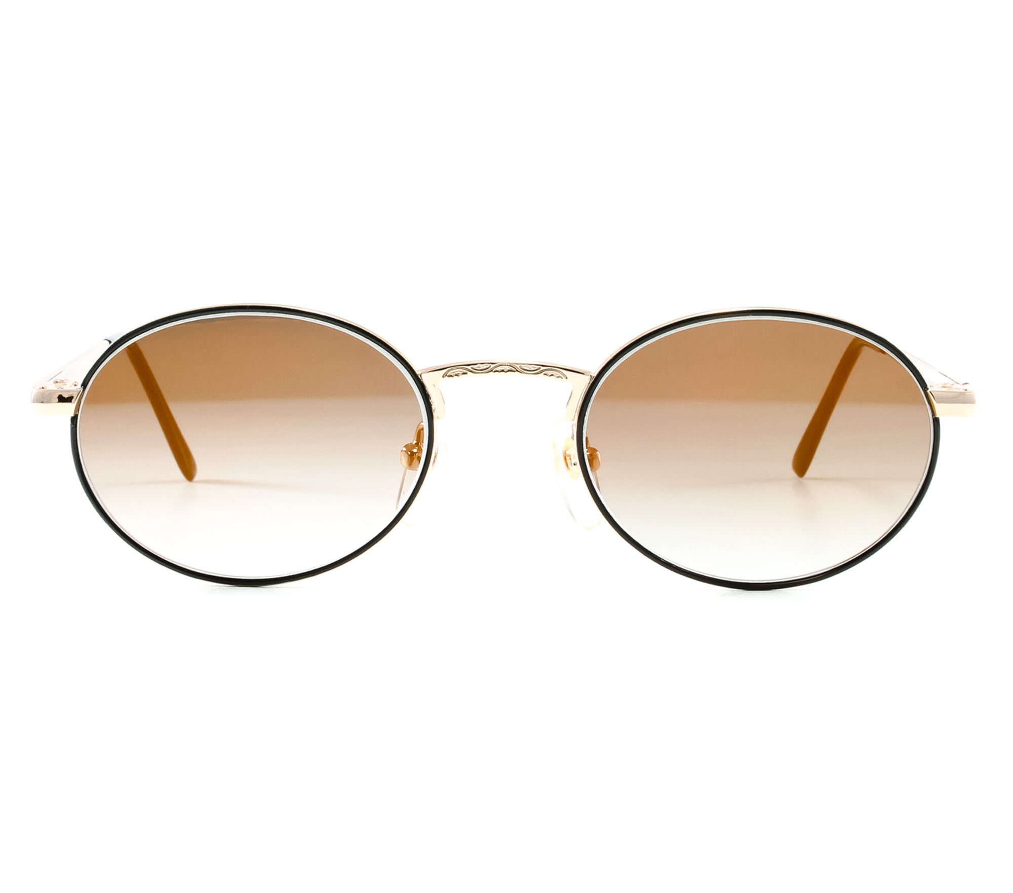 VF by Vintage Frames Detroit Player The "D" Grail (Black Gradient Flash Gold Flat Lens) Front
