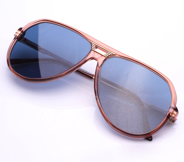 Vintage Frames De Niro Blue Zero Base Curve Lenses