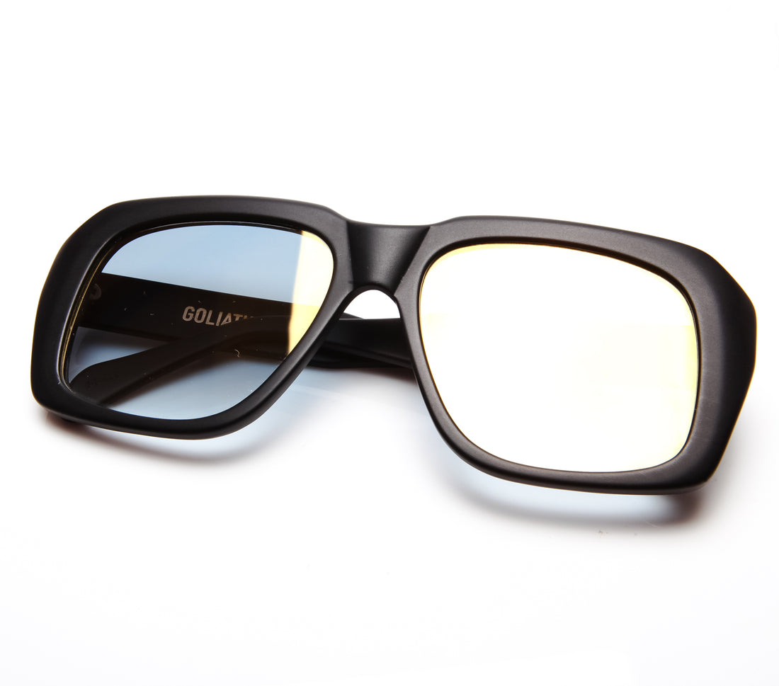 Ultra Goliath Matte Black Light Blue Gradient Flash Gold