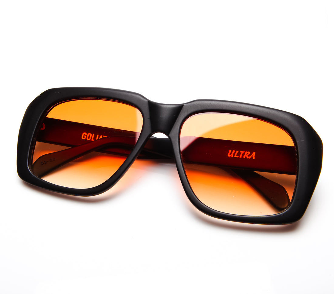 Ultra Goliath Matte Black Tangerine Gradient Flat Lens