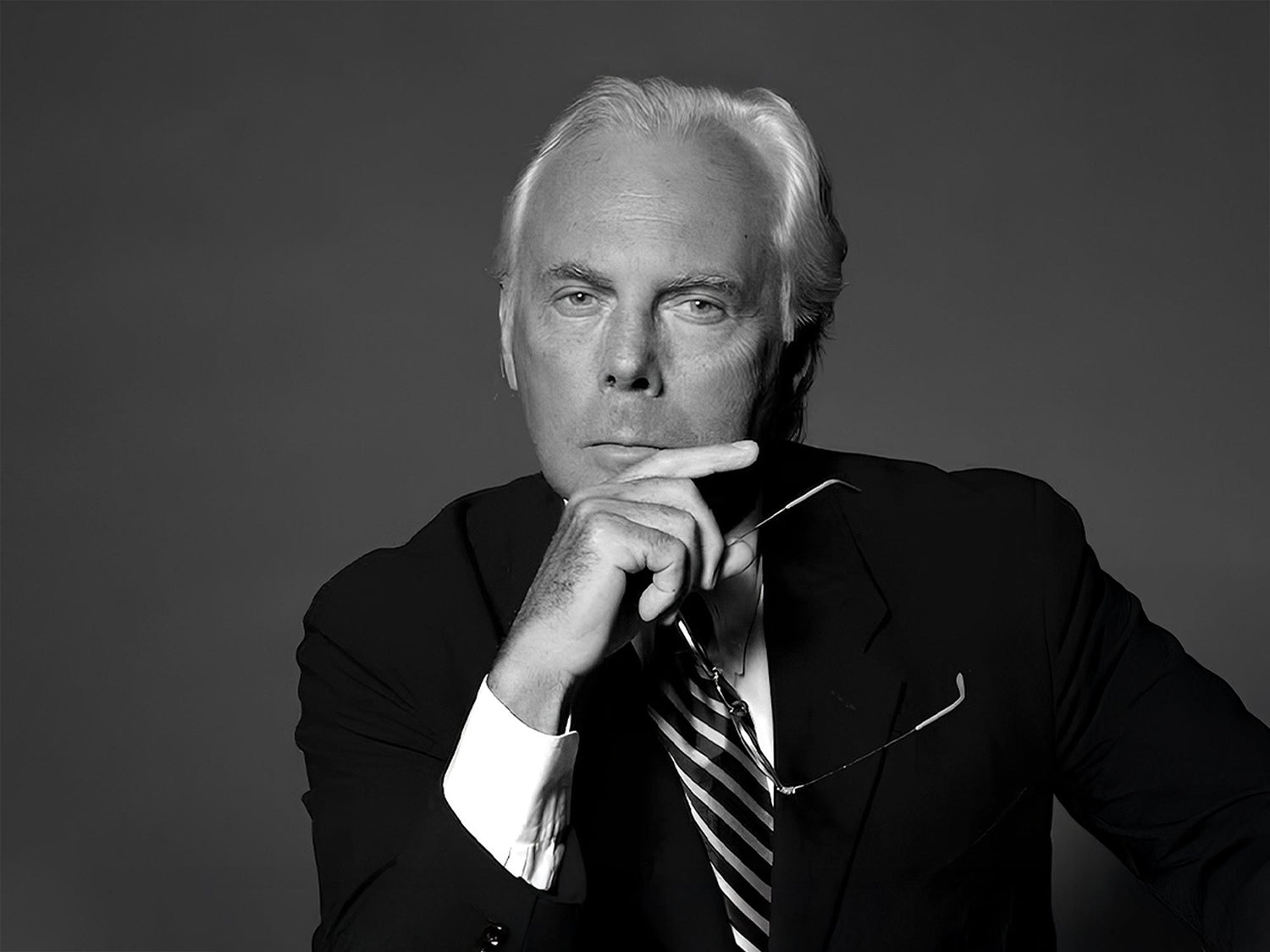 Giorgio Armani Black and White Portrait