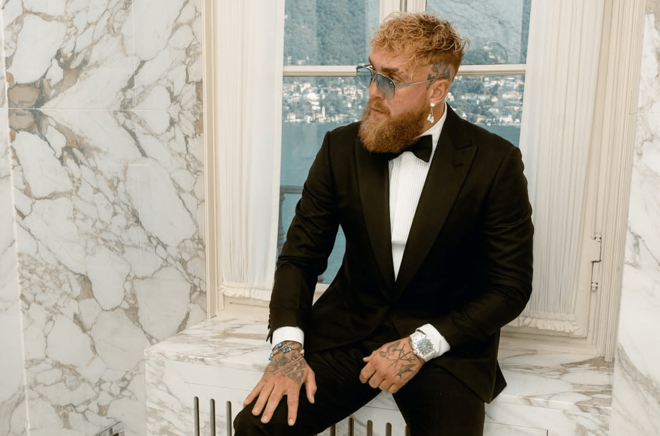 Jake Paul wears Vintage Frames to Logan Paul's Wedding in Lake Como Italy