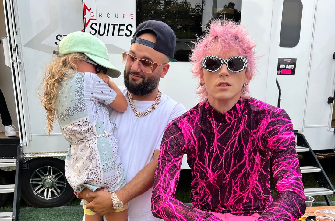 Machine Gun Kelly in VF Cobain Sunglasses at Osheaga 2022