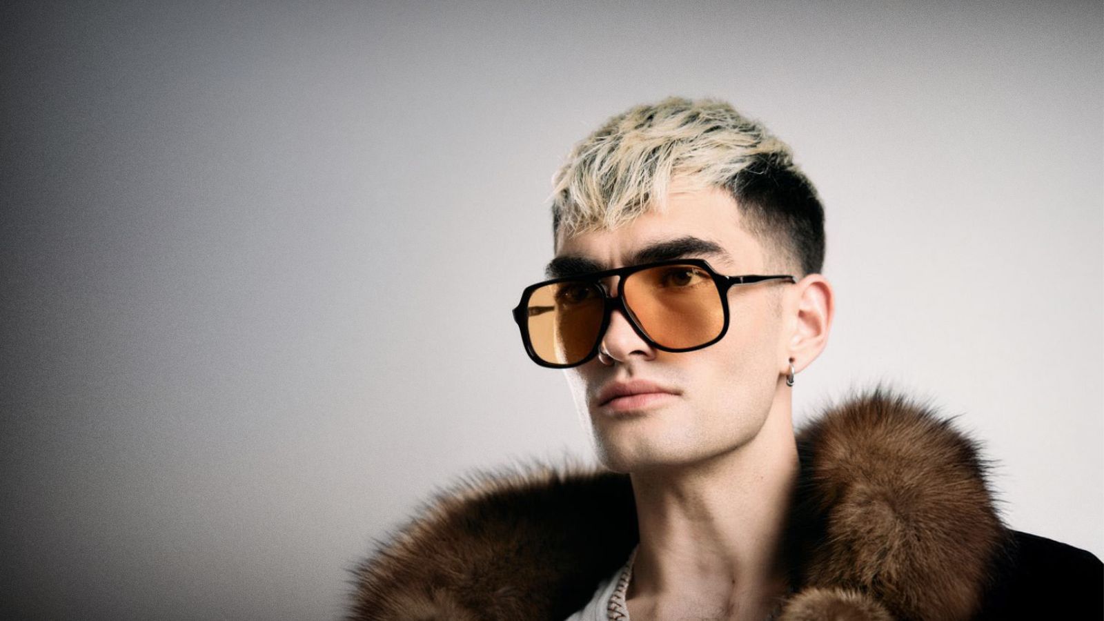 Male Model Wearing Vintage Frames King Size Black Acetate