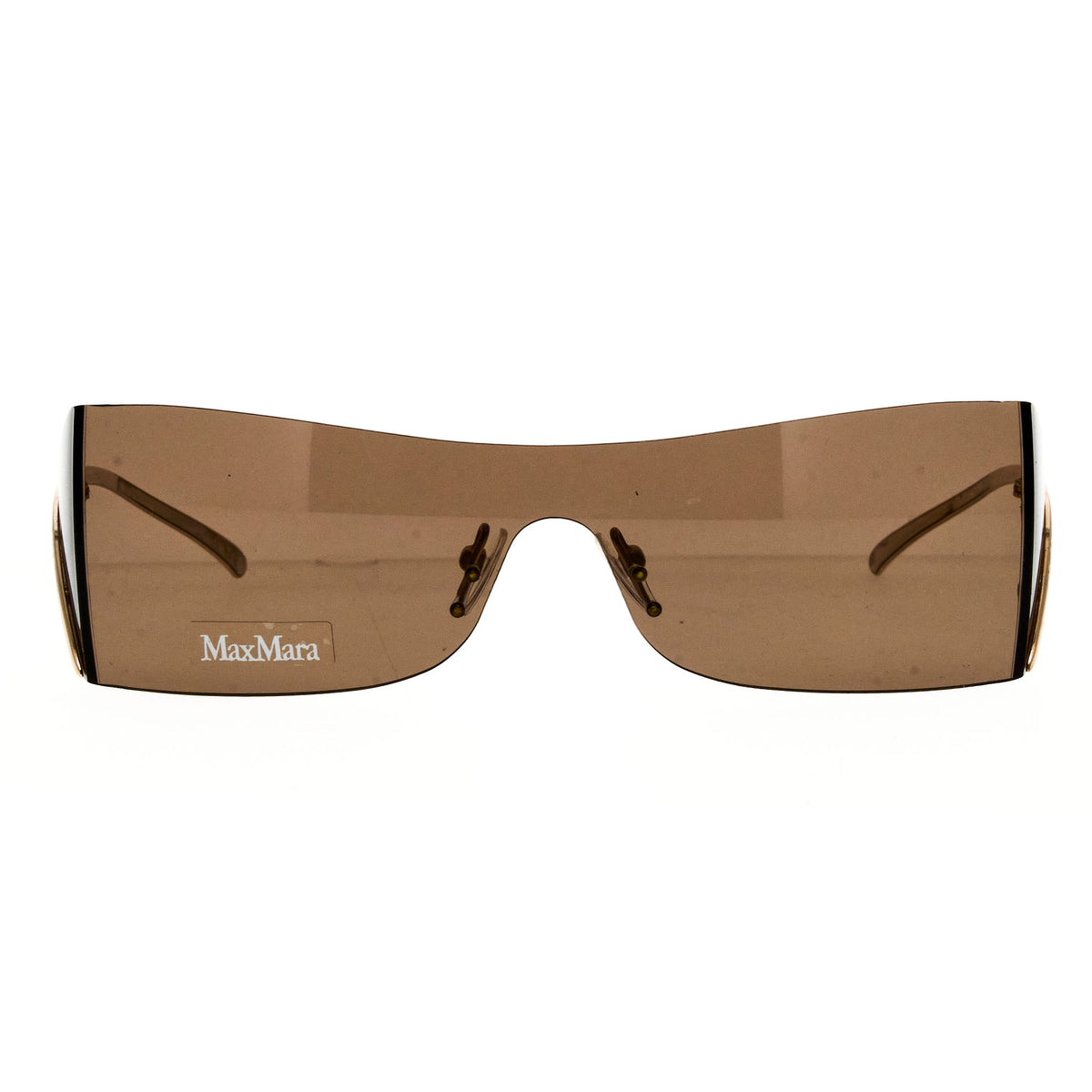 Max Mara Chic Brown Sunglasses rectangular frameless Miller 1 Max Mara Rectangle Logo Engraved Metal Sunglasses | Neiman  main image 4