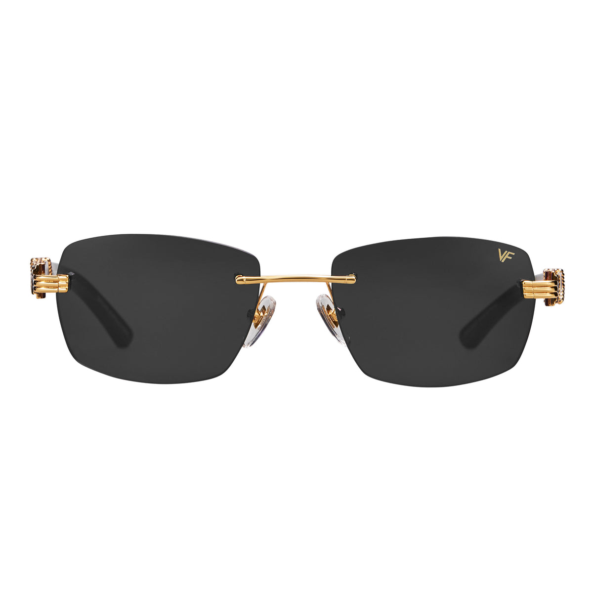 Bal Harbour Buffs Rimless Black Buffalo Horn 24KT Gold  display picture 1