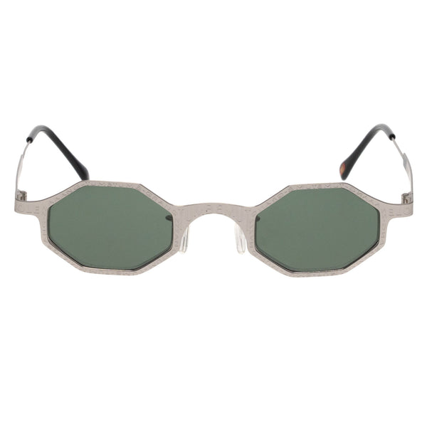 0963 Women Matte Silver Frames Green Lenses Avant Garde Sunglasses With Case … 0963 Women Matte Silver Frames Green Lenses Avant Garde  main image 3