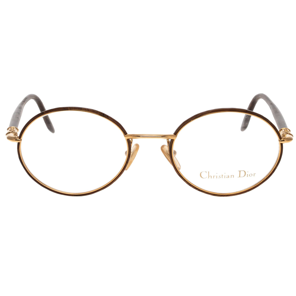 Christian Dior CD 2844 Vintage Rare Logo Brown & Gold Oval Trendy‎ Sunglasses Christian Dior - Gold/Brown - 1998 – OddFrames main image 2