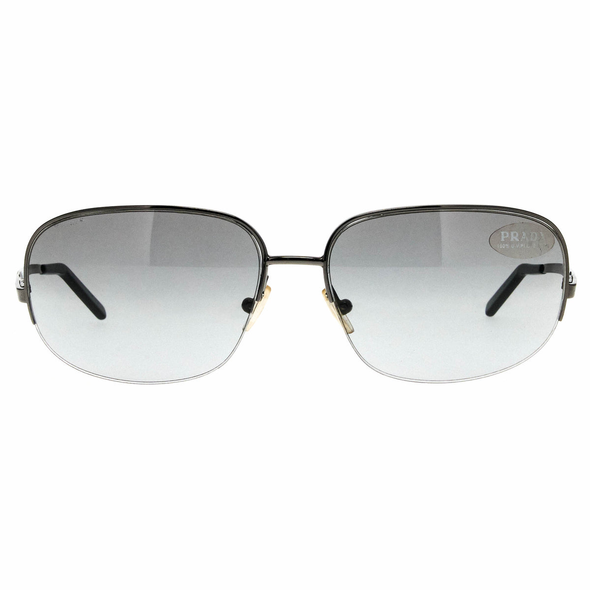 NWOT Prada SPR 57E Vintage Gunmetal Gray Gradient Sunglasses Gradient Smoky Gray Lenses Sunglasses with triangle logo  main image 2