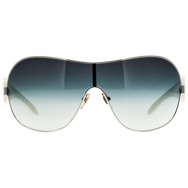 Versace Medusa Crystal Sunglasses 2061B Versace Wrap VE2061B 1000/8G White Medusa logo w/ Crystals  main image 2