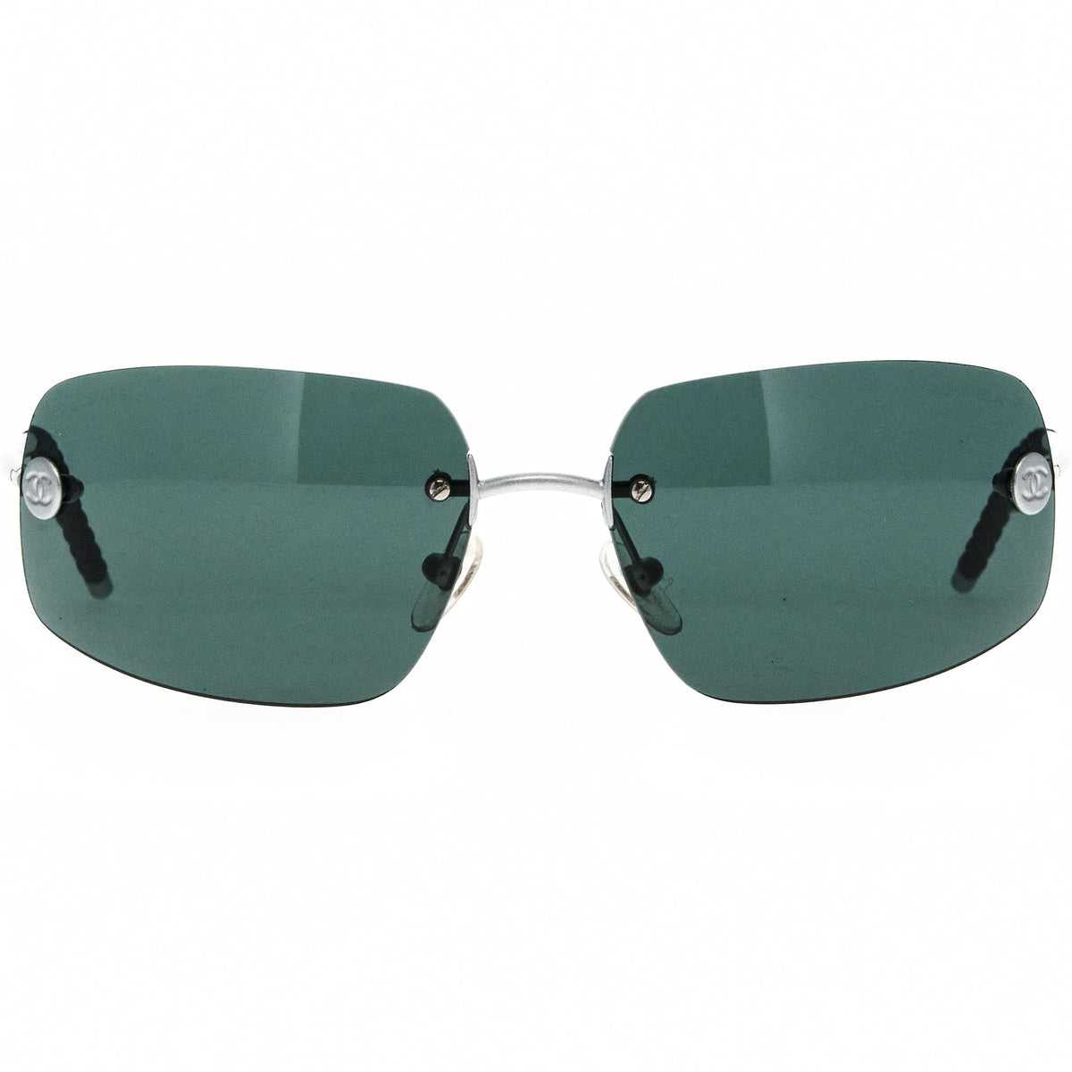 CHANEL Sunglasses metal Silver 4035 CC Auth CHANEL Sunglasses: Shield Sunglasses, metal & strass  main image 4
