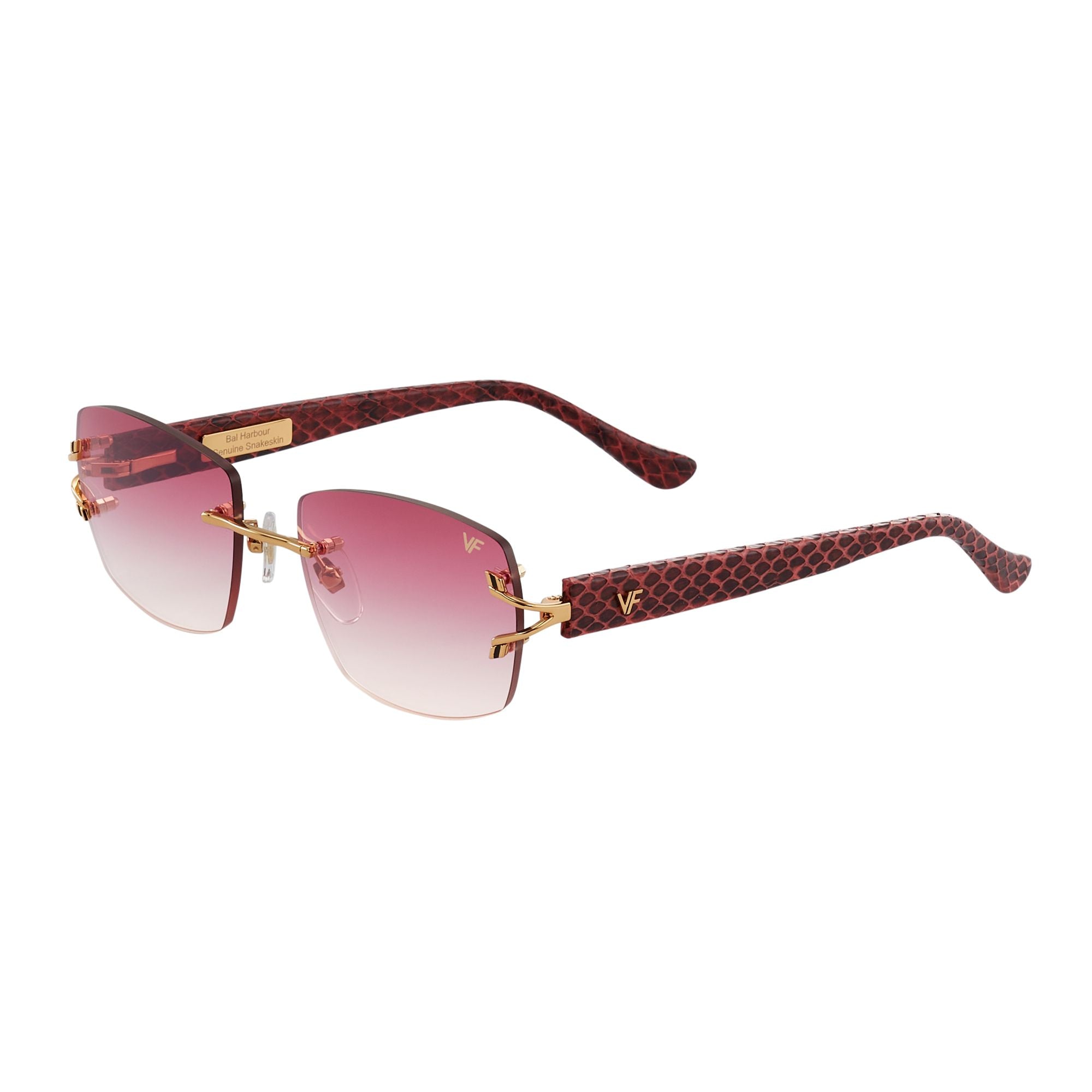 ◇BOGLIOLI CALAIS 春夏スーツ　44　ウィンドーペン管4815 Bal Harbour Burgundy Snakeskin Edition Rimless Drill Mount