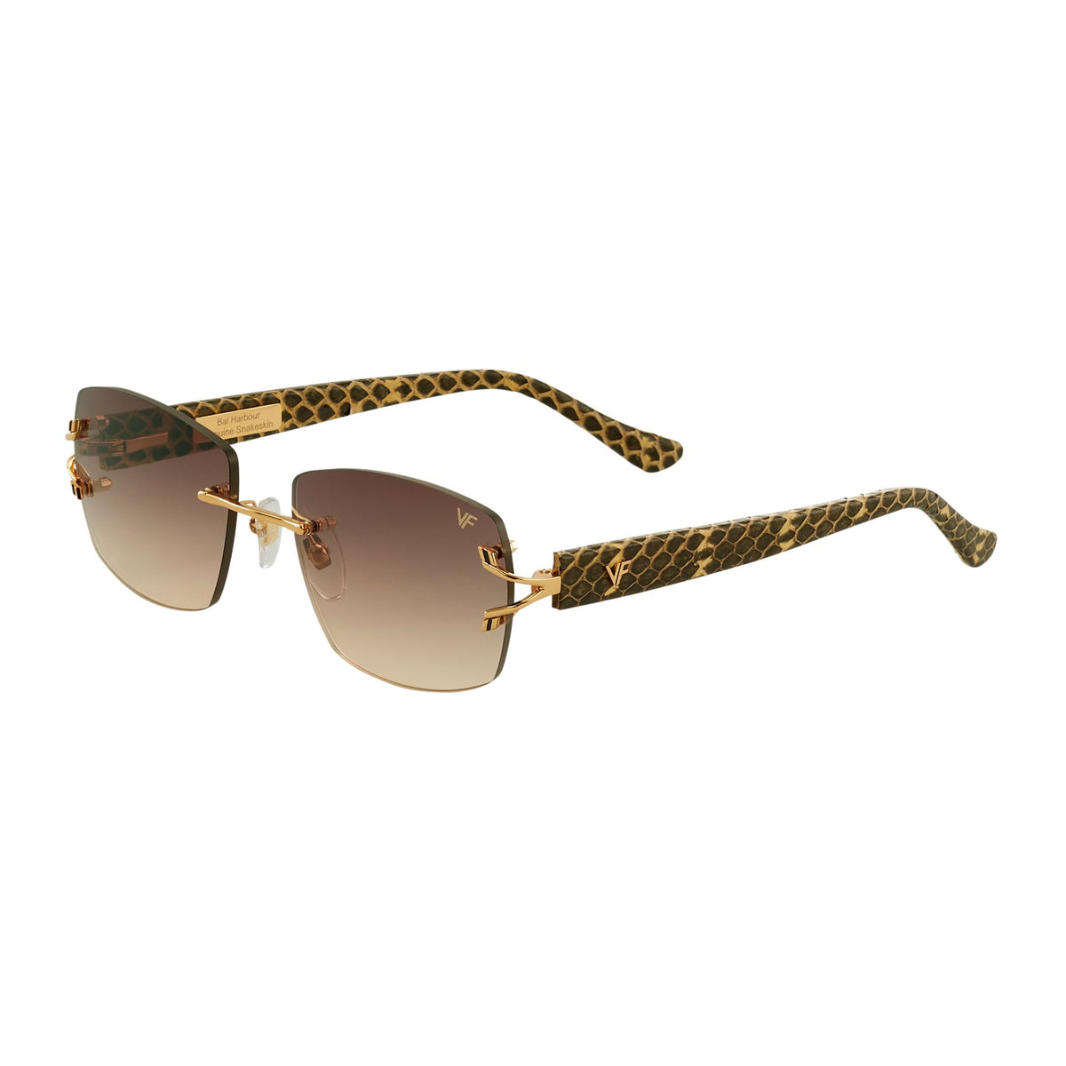 Bal Harbour Mixed Brown Snakeskin Edition Rimless Drill Mount – Vintage ...