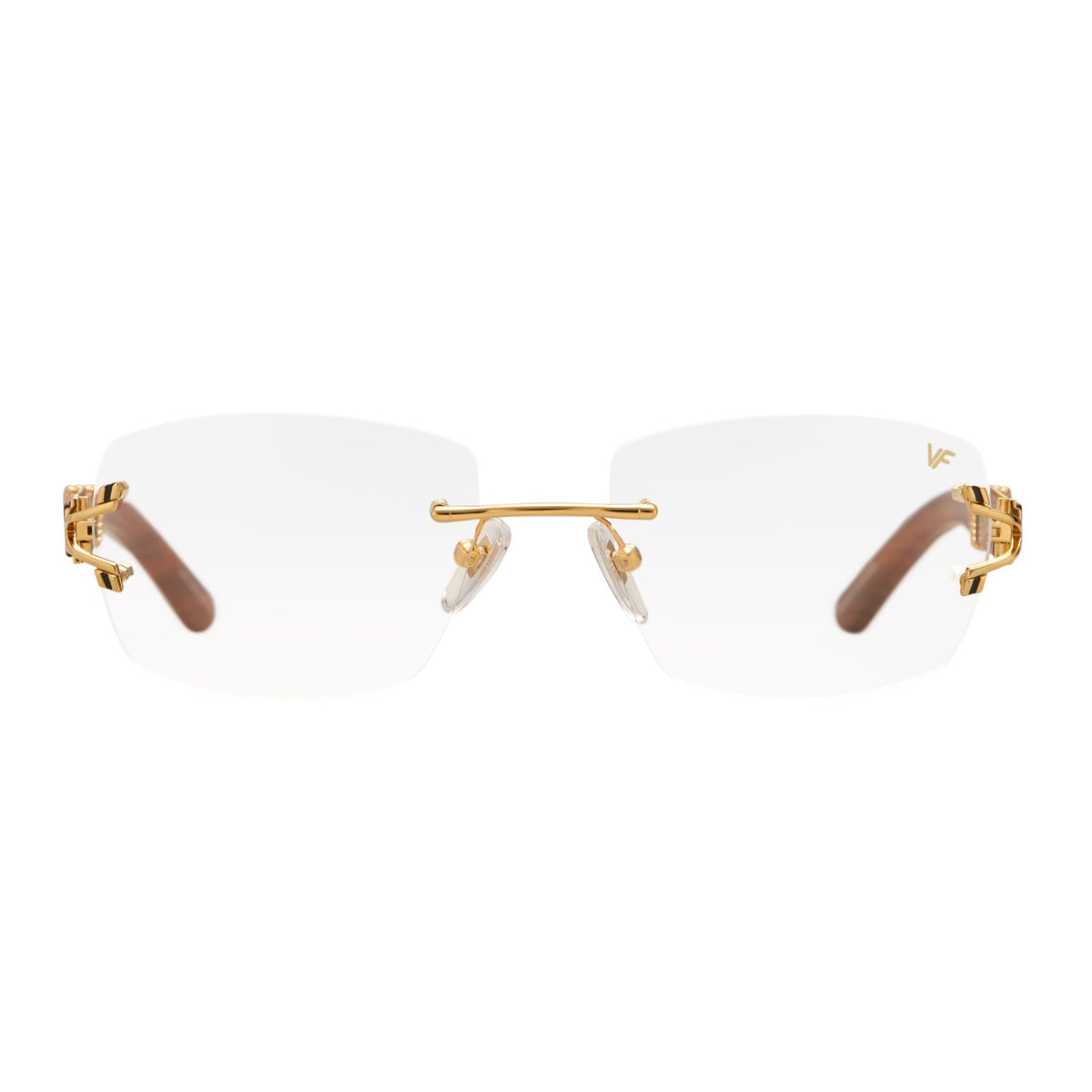 Bal Harbour Wood Edition Rimless Drill Mount 24KT Gold  display picture 2