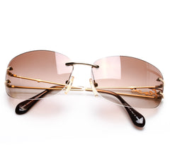Louis Vuitton Gold/Brown Gradient Z0371U Lily Rimless Sunglasses Louis  Vuitton
