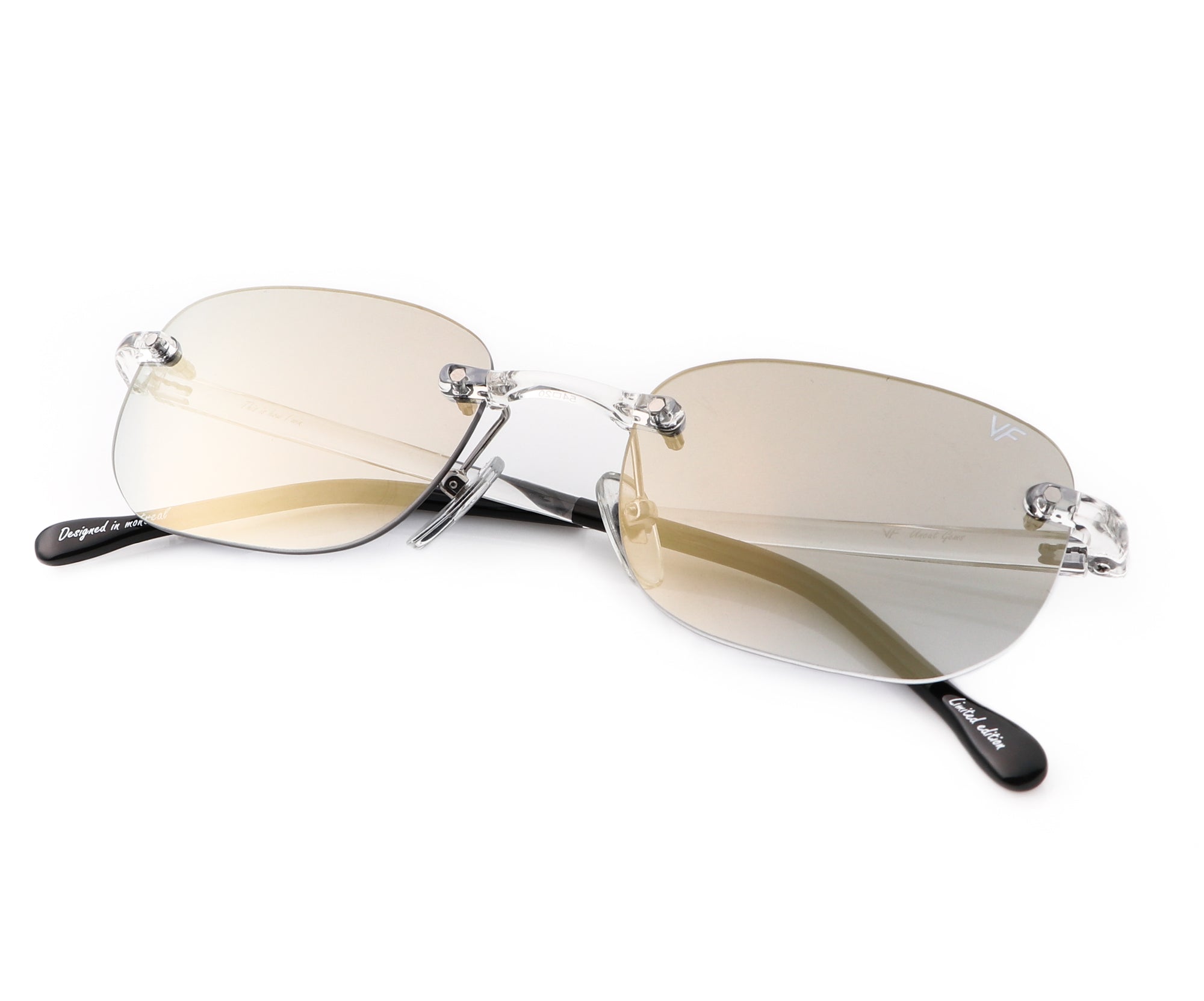  COASION Wrap Around Y2K Rimless Sunglasses for Women