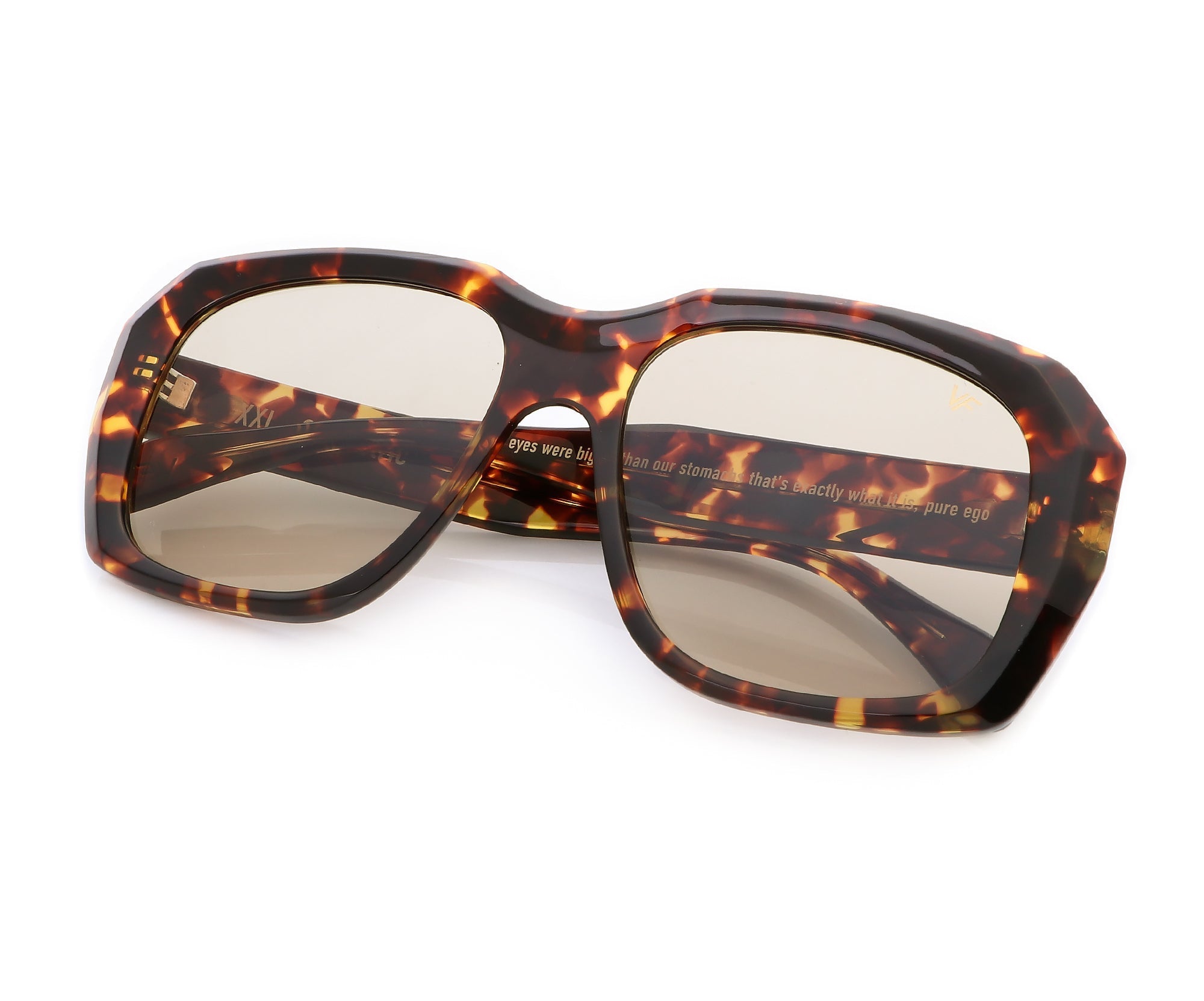 Chanel Brown Tortoise Print Square Frame Chain Sunglasses-5362