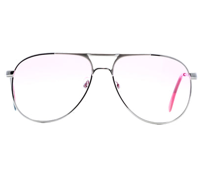 VF by Vintage Frames Grand Master Snatch Drip Platinum (Candy Pink Gradient Yellow Multi Lens) Front