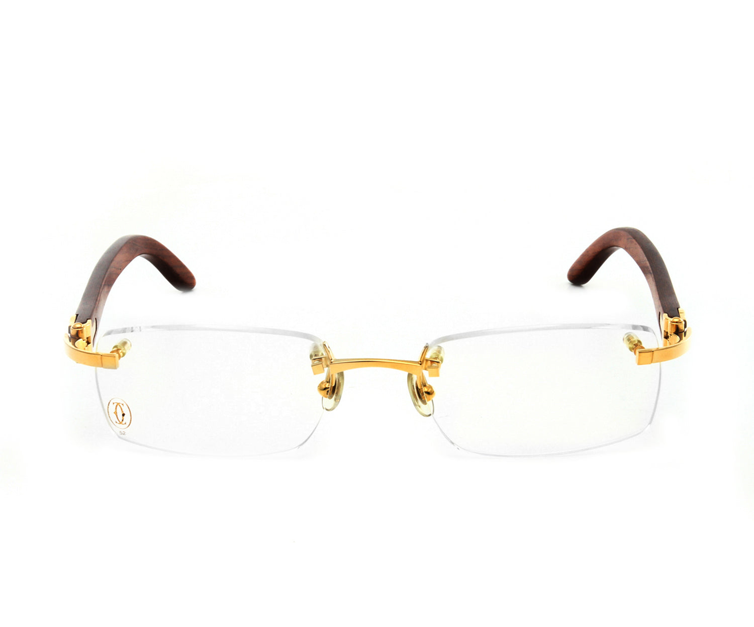 Gold Brown Clear Classic Rimless Wood1