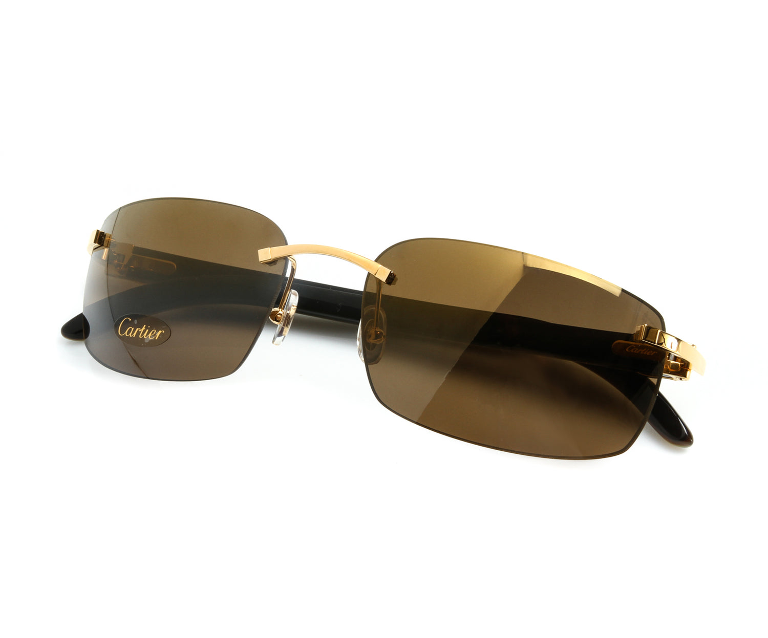 Gold White Brown Classic Rimless Buffalo Horn - Main Image