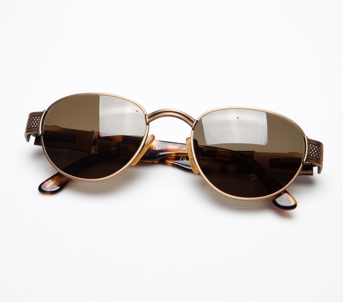Fendi FS 462 Oversized vintage sunglasses rectangular Zucca frame 62 mm AUTH Fendi Oversized Logo Square Acetate & Metal Sunglasses  main image 3