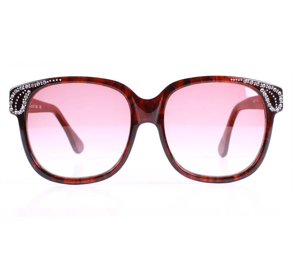 Oleg Cassini Oversized Marbled Y2K Sunglasses Black Grey 900-013 Purple Lens VTG Kate Spade Capri Cat Eye Sunglasses NEW main image 3