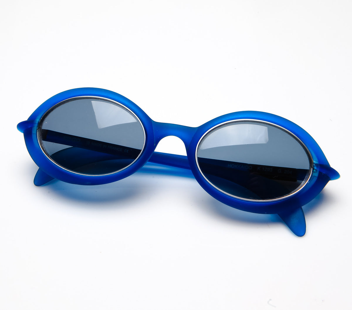 KENZO Ivory Shield Sunglasses w Blue Lenses VGUC